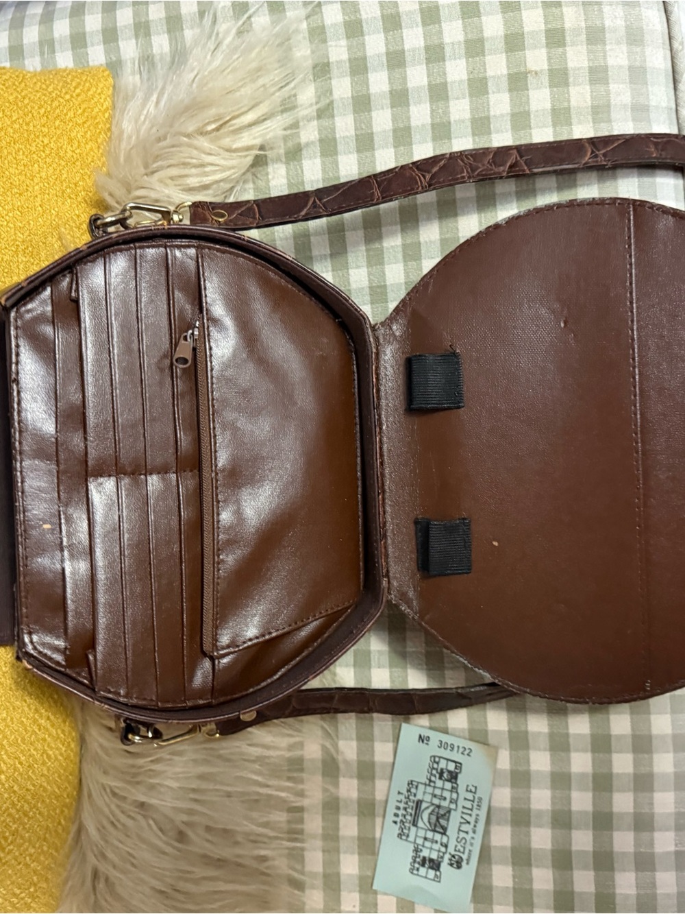 Dooney & Bourke Dark Brown Woven Leather Top-Handle Satchel - Picture 7 of 9